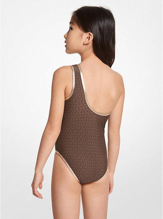 Logo One Shoulder Swimsuit
