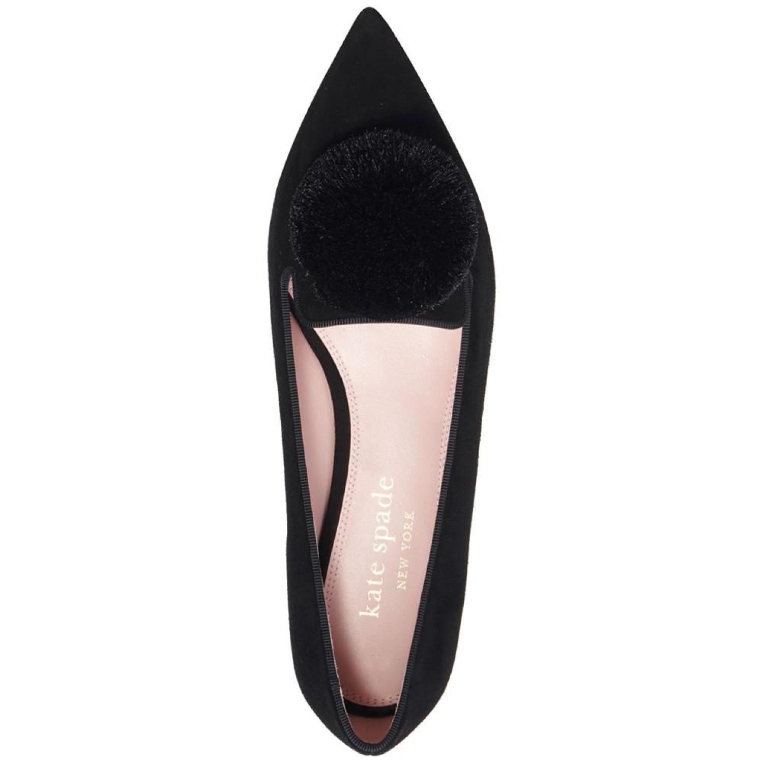 Spade Amour Black Pom Pom Pumps Замшевые туфли Kate Spade Amour