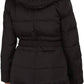 Fur Trim Hooded Down Coat In Black