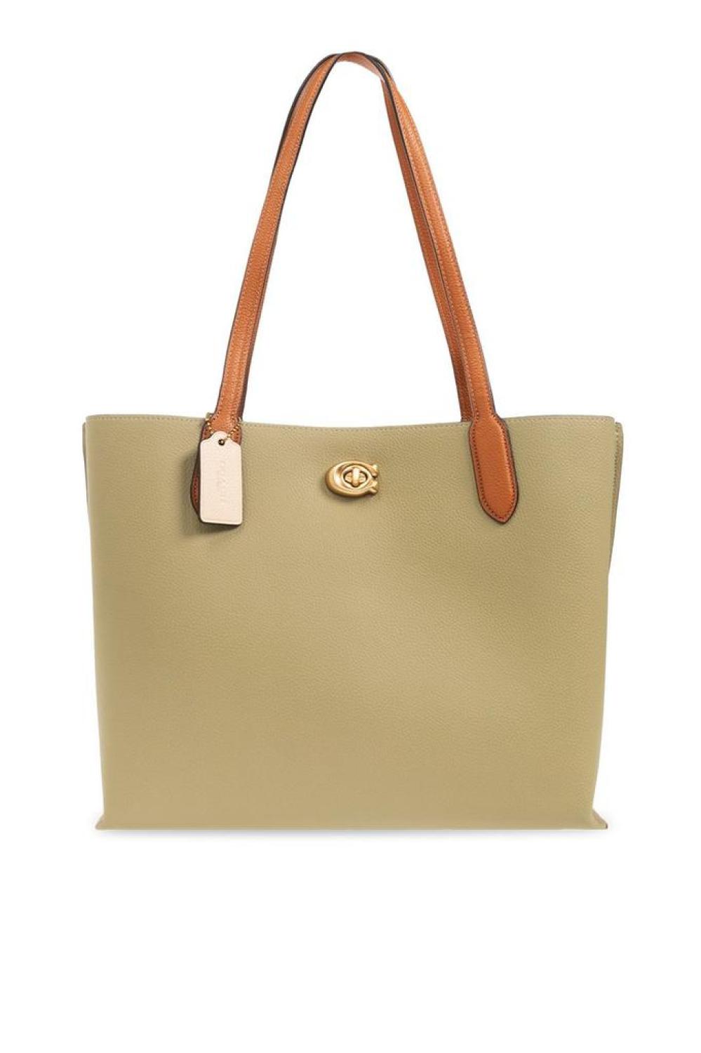 Coach Logo Plaque Twist-Lock Tote Bag