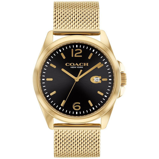 Men's Greyson Quartz Gold-Tone Stainless Steel Mesh Bracelet Watch 41mm