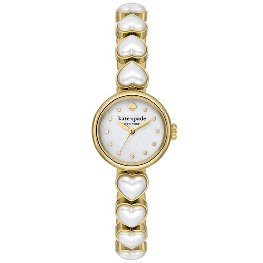 Women's Monroe Three Hand Gold-Tone Stainless Steel and Imitation Pearl Watch 24mm