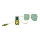 Square-Frame Metal Sunglasses
