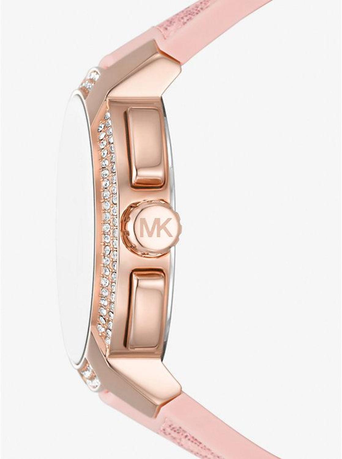 Oversized Sydney Pavé Rose Gold-Tone and Logo Watch
