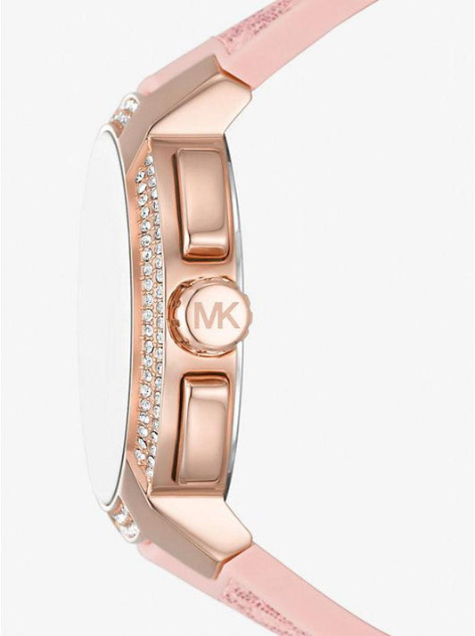 Oversized Sydney Pavé Rose Gold-Tone and Logo Watch