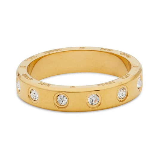Gold-Tone Crystal Bezel Stack Ring
