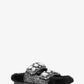 Stark Embellished Glitter and Faux Fur Slide Sandal