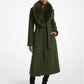 Faux Fur Trim Wool Blend Coat