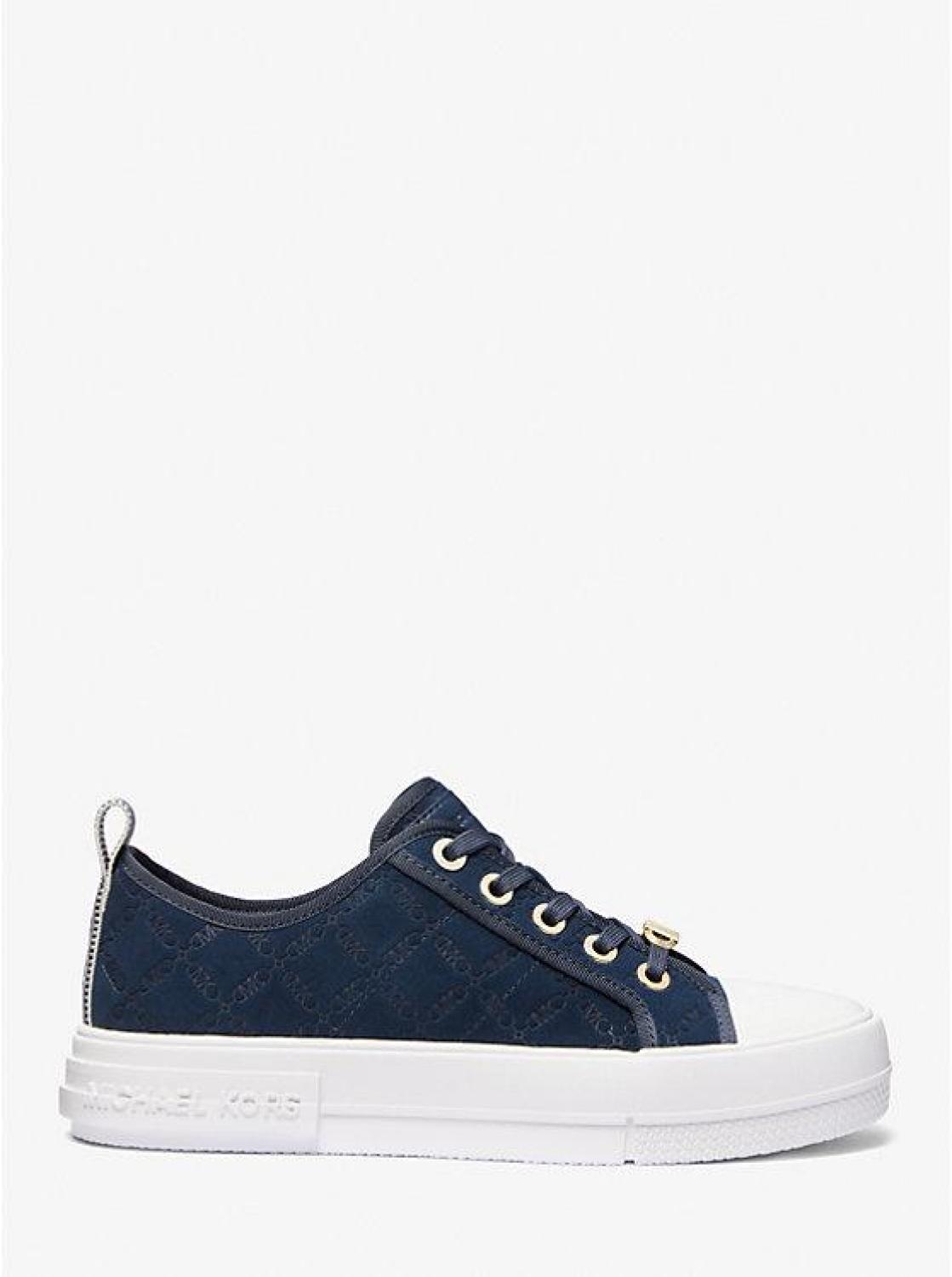 Evy Empire Logo Embossed Suede Sneaker