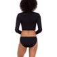 Rib Solids Button Side Tab Hipster