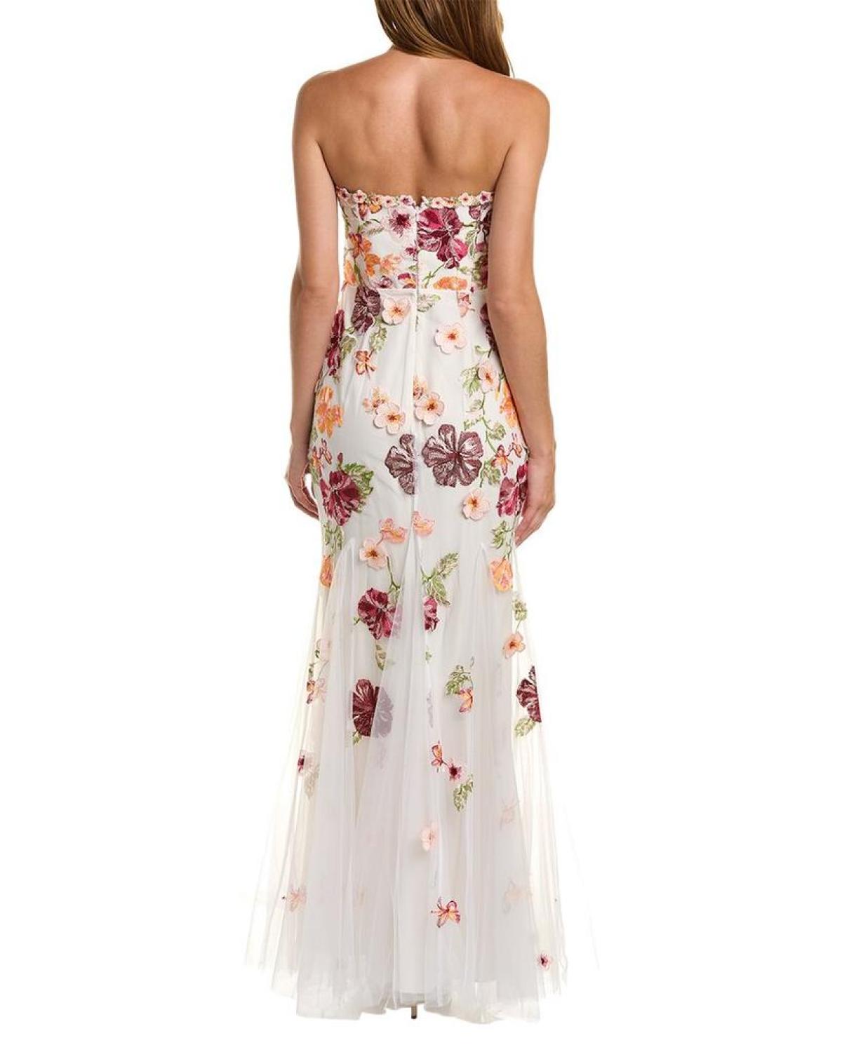 Marchesa Notte Embroidered Floral Gown Marchesa Notte Embroidered Floral Gown