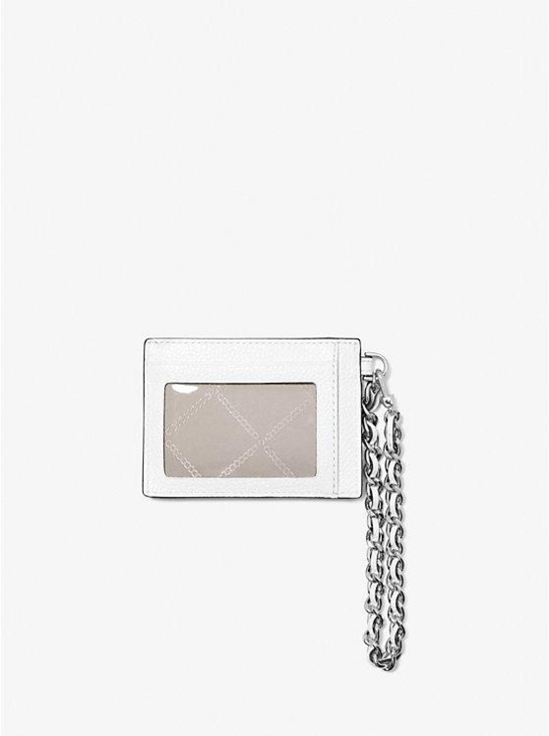 Small Pebbled Leather Chain Card Case