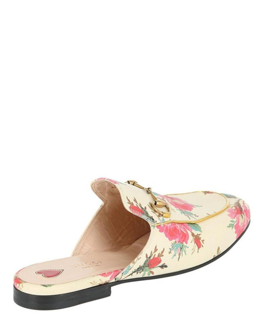 Princetown Floral Leather Slippers