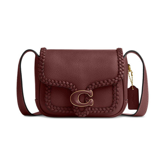 Braided Trim Polished Pebble Leather Tabby Messenger 19