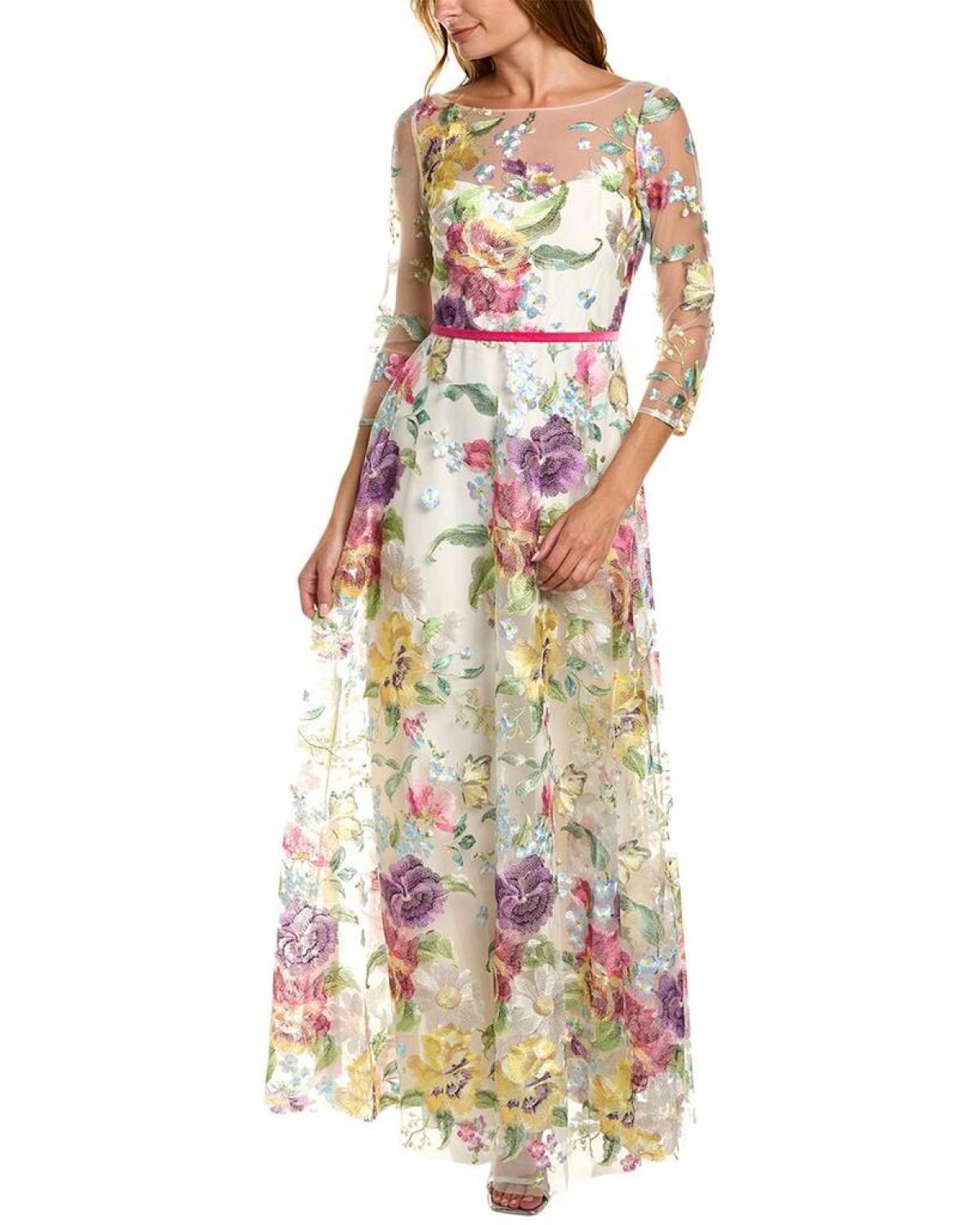 Marchesa Notte Floral Gown