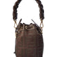 FENDI Mon Tresor Mini Canvas & Leather Bucket Bag