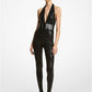 Hand-Embroidered Sequin Stretch Matte Jersey Catsuit