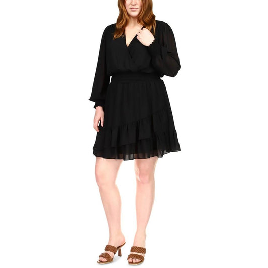Plus Size Smocked Ruffled Dress