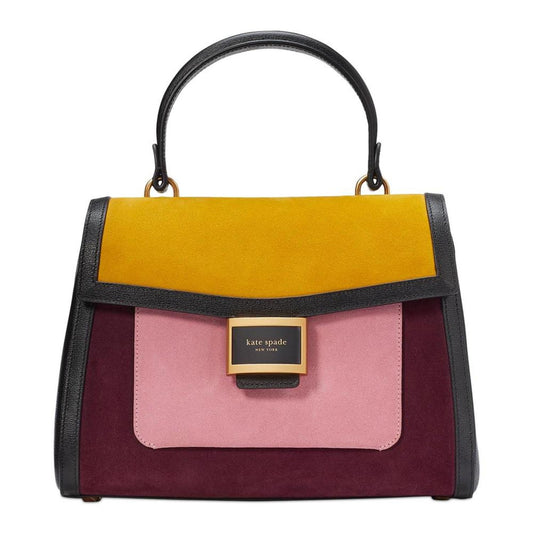 Katy Colorblocked Suede Small Top Handle Satchel