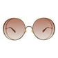 Chloe Round-Frame Metal Sunglasses