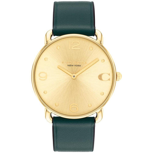 Unisex Elliot Green Leather Strap Watch, 36mm