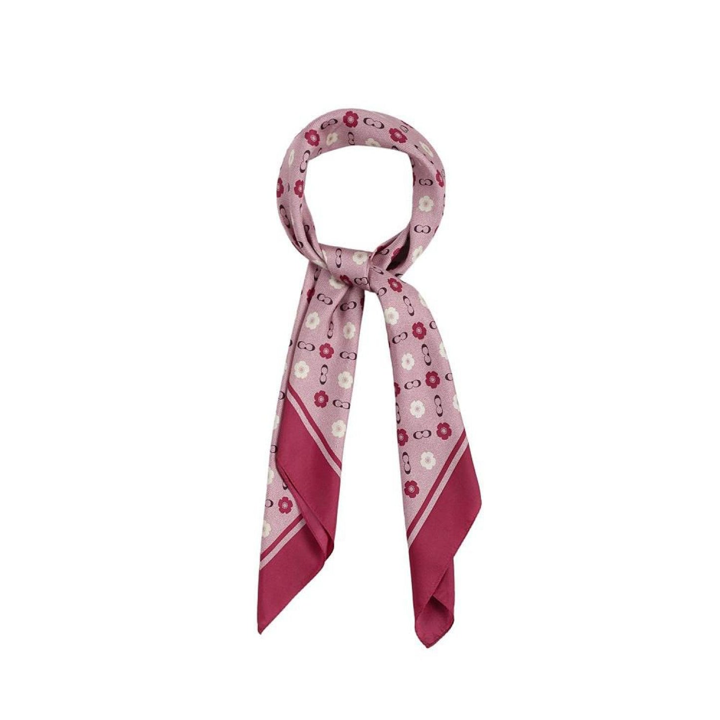 Women's Tea Rose Print Silk Square Scarf