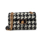 Evelyn Sequin Houndstooth Fabric Small Shoulder Crossbody