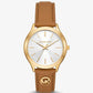 Slim Runway Gold-Tone and Leather Watch