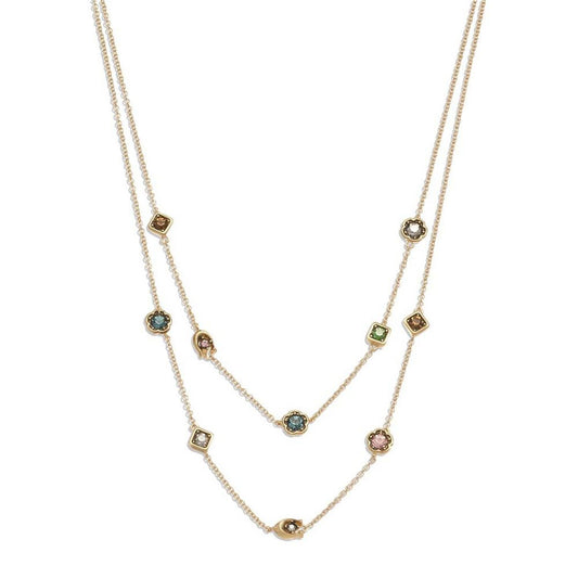 Faux Stone Signature Sculpted C Gem Layered Necklace