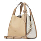 Knott Colorblocked Leather Medium Crossbody Tote