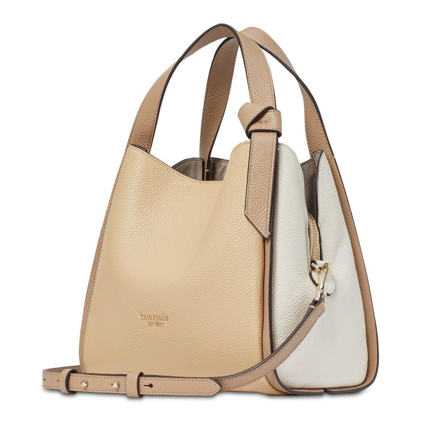 Knott Colorblocked Leather Medium Crossbody Tote