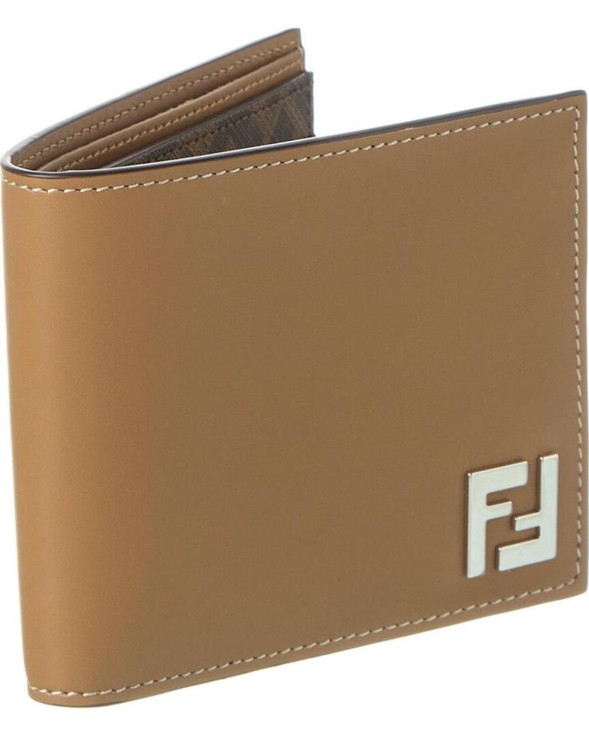 FENDI FF Squared Leather Bifold Wallet