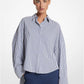 Striped Cotton Blend Oversized Shirt
