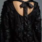 3-D Floral Shift Mini Dress In Black