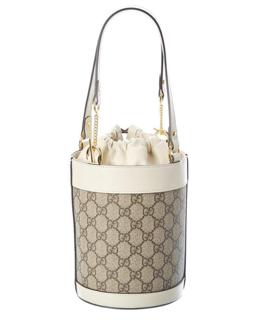 Gucci Horsebit 1955 Small GG Supreme Canvas & Leather Bucket Bag
