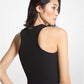 Ribbed Recycled Viscose Blend Cropped Tank Top