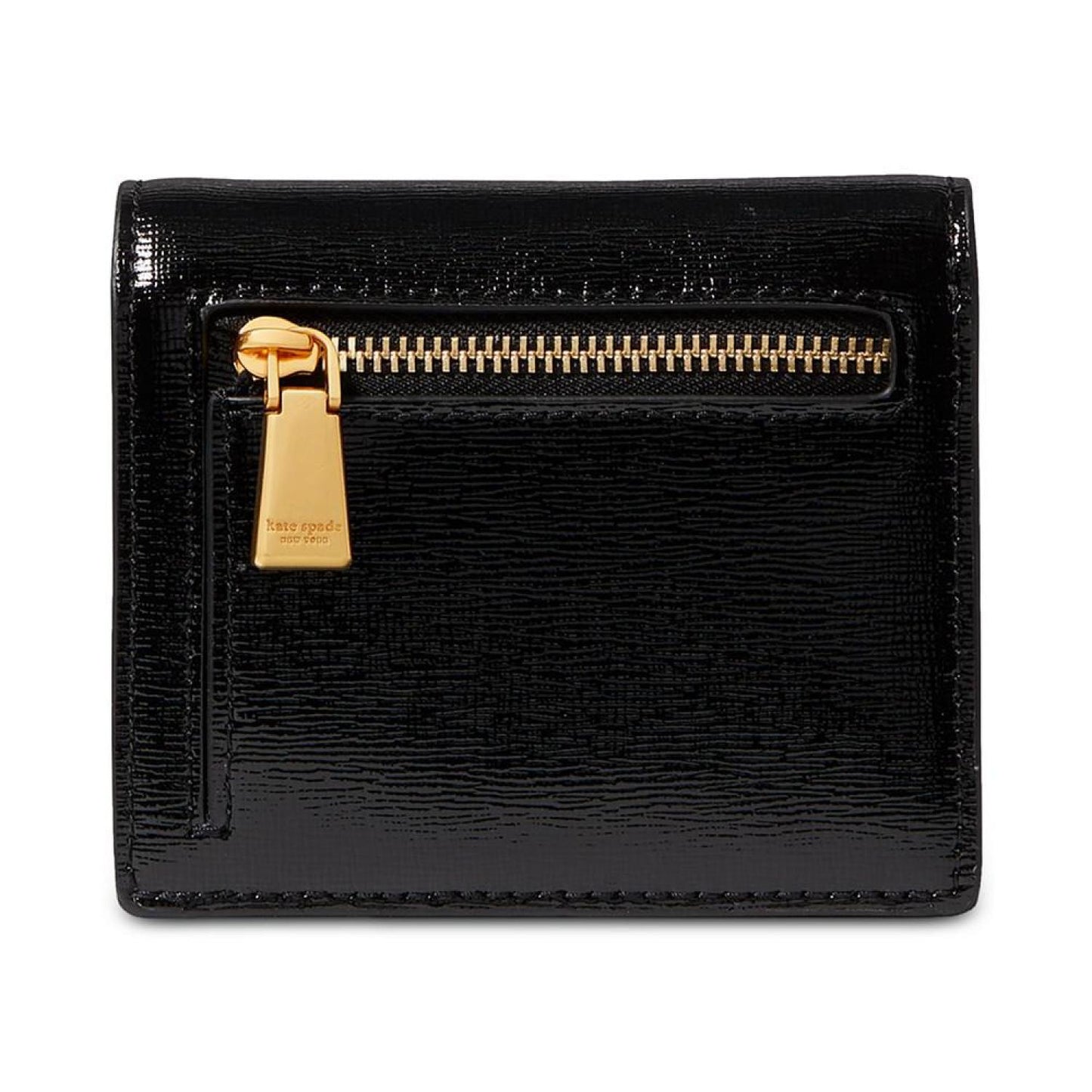 Morgan Bedazzled Bow Saffiano Leather Small Bifold Wallet