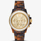 Oversized Everest Pavé Gold-Tone and Tortoiseshell Bio-Based Acetate Watch