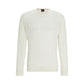 Wool-blend sweater with embroidered logo in regular fit