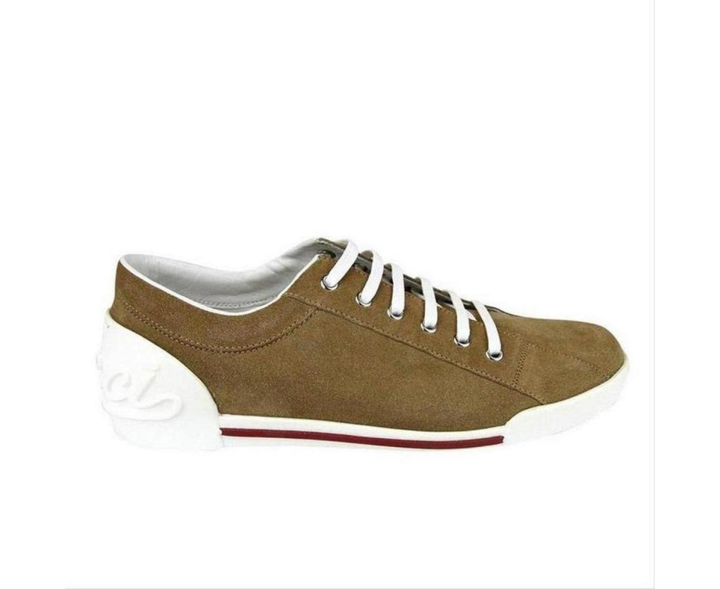 Gucci Women's Leather / Suede Trainer With Script Logo Sneaker