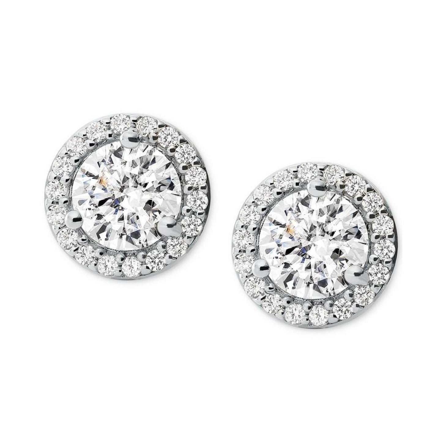 Women's Sterling Silver Pavé Studs