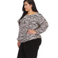 Plus Size Tiger Ruffle Top