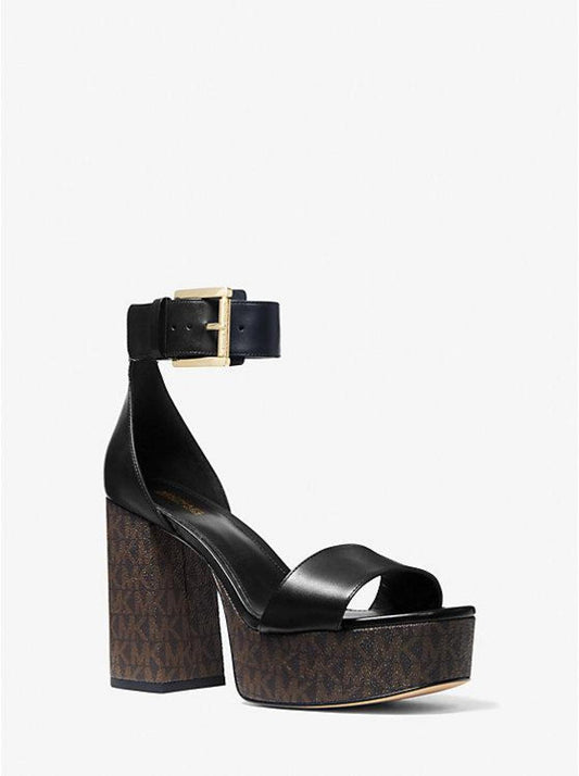 Tara Leather and Logo Platform Sandal
