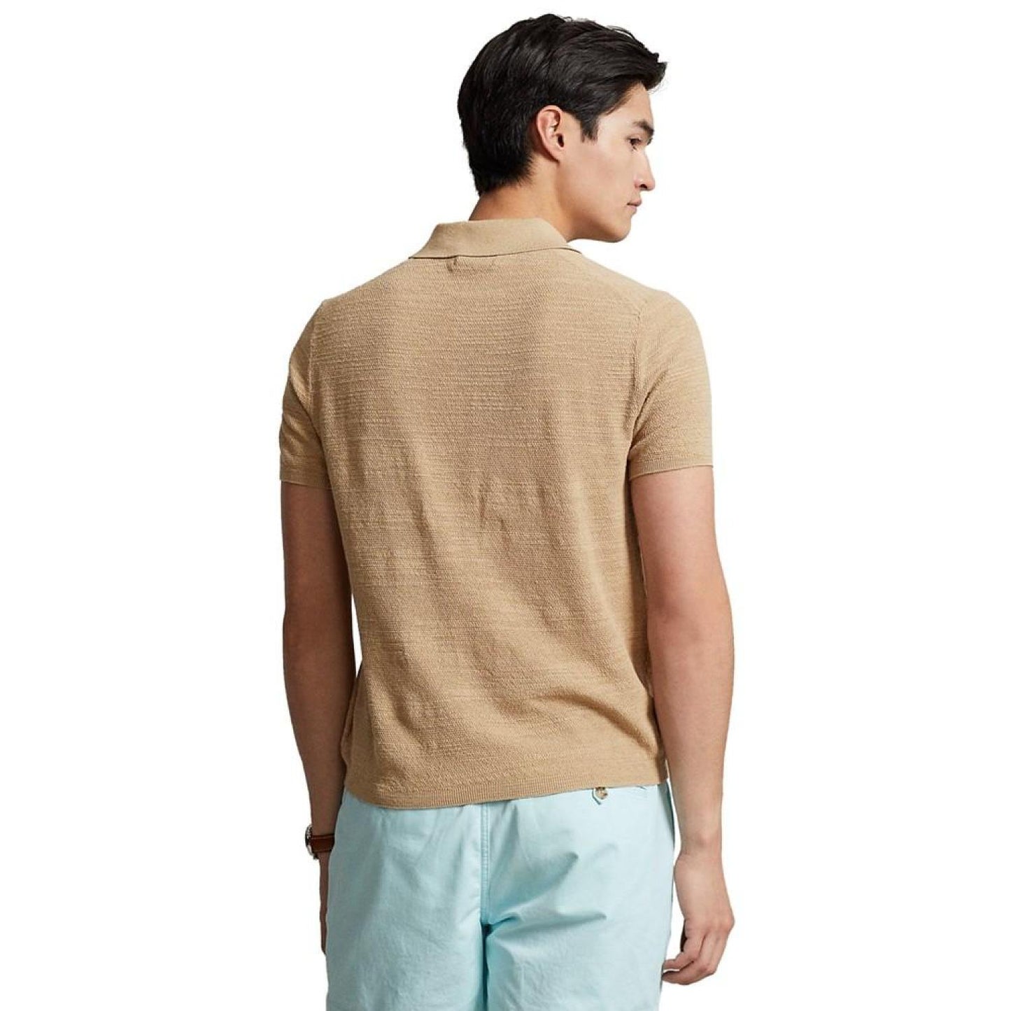 Men's Cotton-Linen Polo-Collar Sweater, Created for Macy's