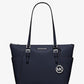 Charlotte Large Saffiano Leather Top-Zip Tote Bag