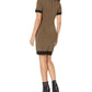 Block Mini Short Sleeve Dress