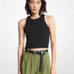 Ribbed Recycled Viscose Blend Cropped Tank Top