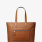 Hudson Textured Leather Top-Zip Tote Bag