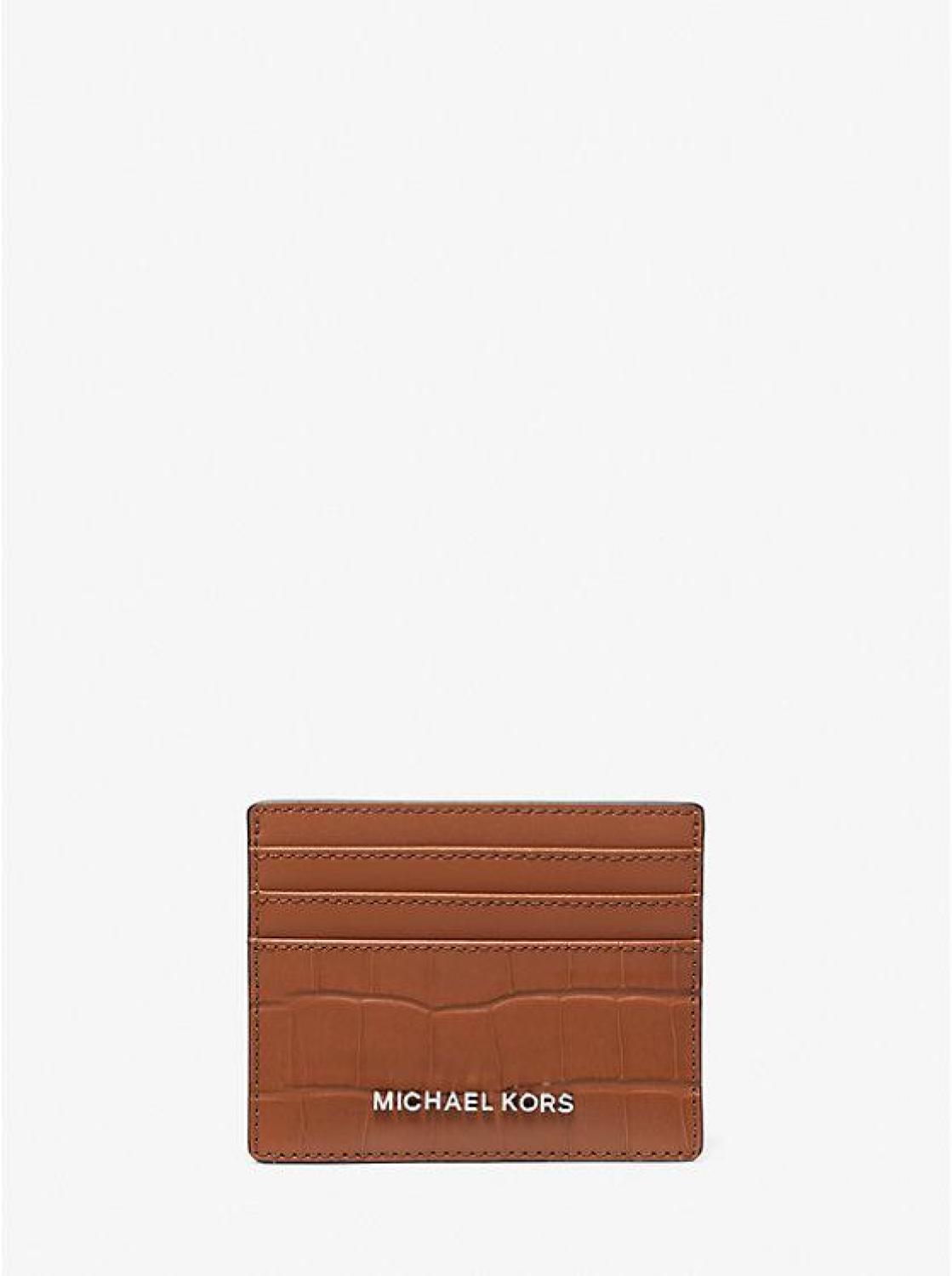 Hudson Crocodile Embossed Leather Card Case