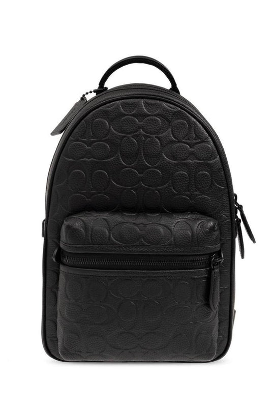 Coach Logo Embossed Zipped Backpack